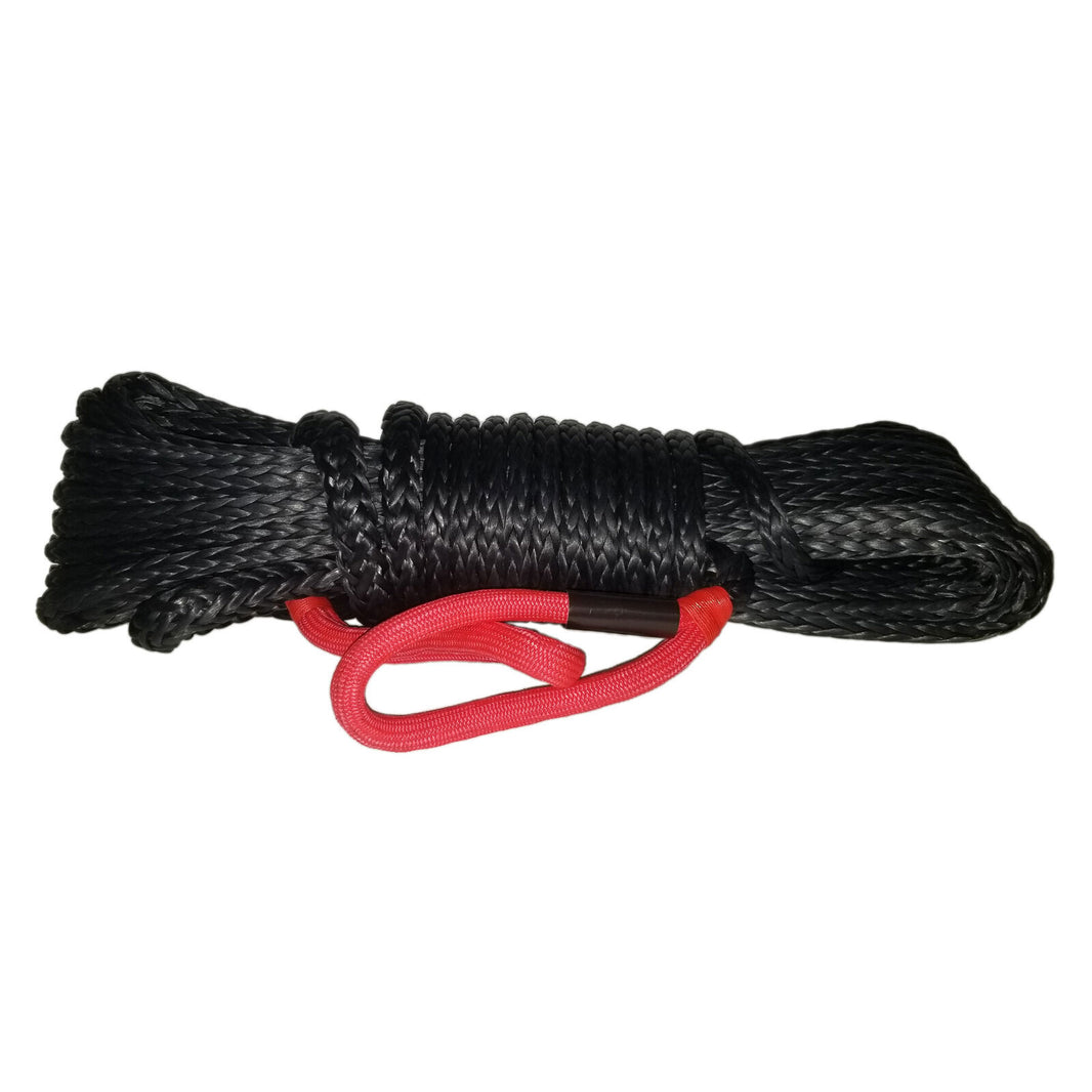 9,500Kg Black Saberpro 20M Winch Extension Rope With Red Bound Eyes - 20M