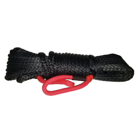 9,500Kg Black Saberpro 20M Winch Extension Rope With Red Bound Eyes - 20M