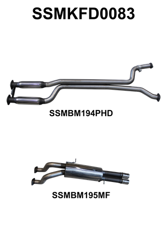 Falcon AU V8 Ute 2.5in Dual Catback Hotdog/Muffler
