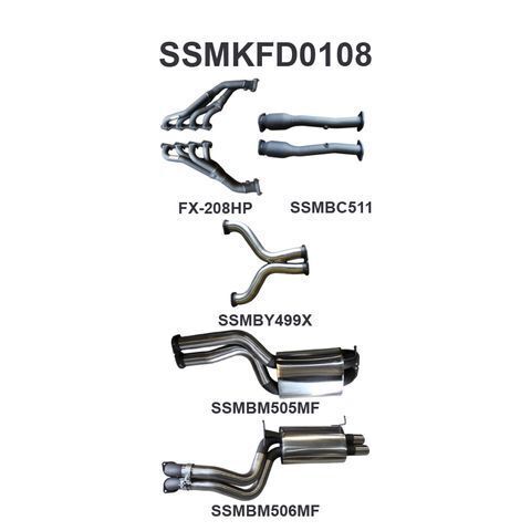 BA BF V8 4V Sedan 3in Dual With Extractors Muffler/Muffler