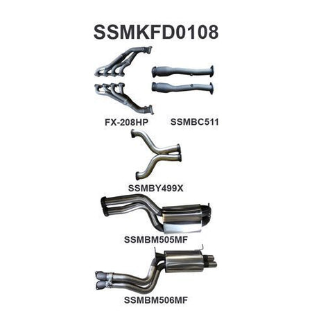 BA BF V8 4V Sedan 3in Dual With Extractors Muffler/Muffler