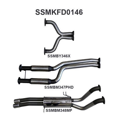 BA BF V8 Ute 2.5in Dual CatBack Hotdog/Muffler
