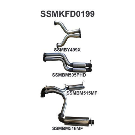 FG GT V8 Sedan 3in L & R Catback Hotdog/Muffler