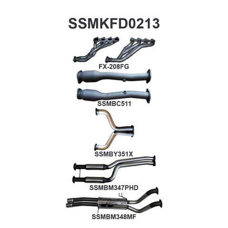 FG 5.4L V8 Ute 2.5in Dual With Extractors Hotdog/Muffler