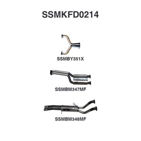 FG V8 Ute 2.5in Dual CatBack Muffler/Muffler