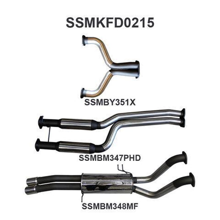 FG V8 Ute 2.5in Dual CatBack Hotdog/Muffler