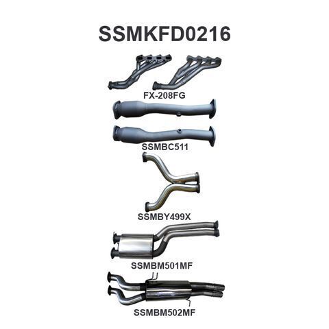FG 5.4L V8 Ute 3in Dual With Extractors Muffler/Muffler