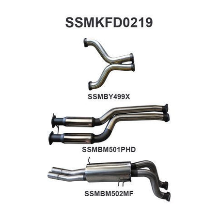 FG 5.4L V8 Ute 3in Dual CatBack Hotdog/Muffler
