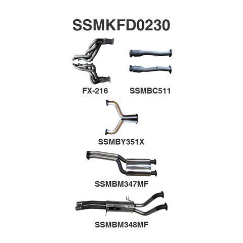 FG 5.0L V8 Ute 2.5in Dual With Extractors Muffler/Muffler