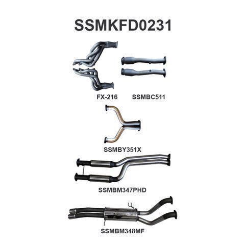 FG 5.0L V8 Ute 2.5in Dual With Extractors Hotdog/Muffler
