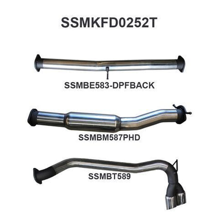 Ford PX2 Ranger 3in DPF Back Twin Tip Side Exit