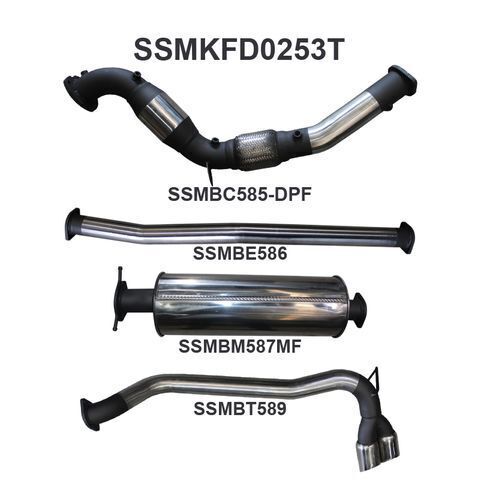 Ford PX2 Ranger 3.2L Turbo Back With Cat Twin Tip Side Exit