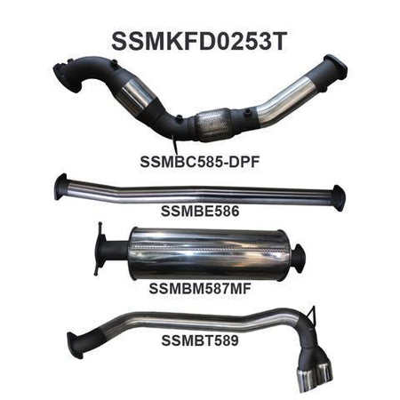 Ford PX2 Ranger 3.2L Turbo Back With Cat Twin Tip Side Exit