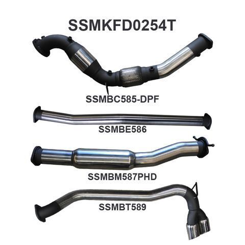 Ford PX2 Ranger 3.2L Turbo Back With Cat, Hotdog Twin Tip Side Exit