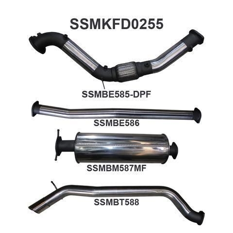 Ford PX2 Ranger 3.2L Turbo Back Without Cat, With Muffler