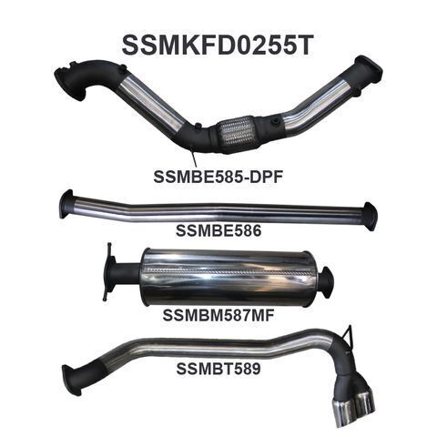 Ford PX2 Ranger 3.2L Turbo Back Without Cat Twin Tip Side Exit