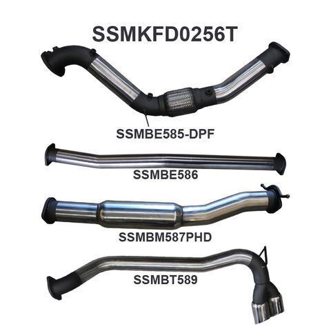 Ford PX2 Ranger 3.2L Turbo Back Without Cat, Hotdog Twin Tip Side Exit