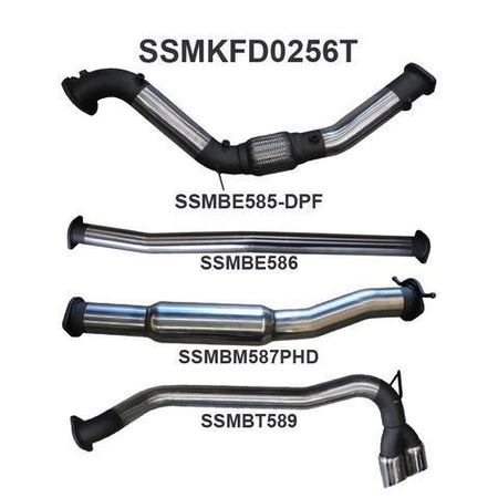 Ford PX2 Ranger 3.2L Turbo Back Without Cat, Hotdog Twin Tip Side Exit