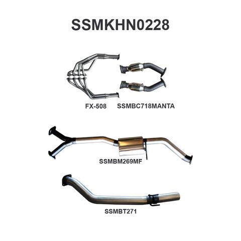 VU VY VZ V8 Ute 3in Single With Extractors Muffler/Tailpipe
