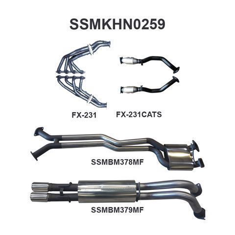 VY VZ V8 AWD Ute 2.5in Dual With Extractors Muffler/Muffler