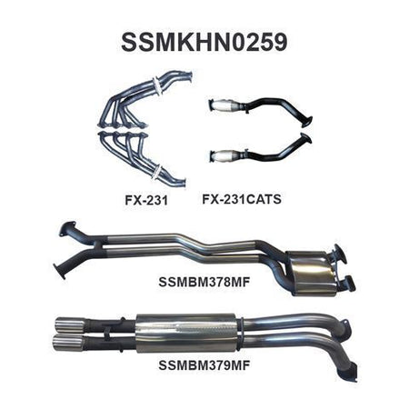 VY VZ V8 AWD Ute 2.5in Dual With Extractors Muffler/Muffler