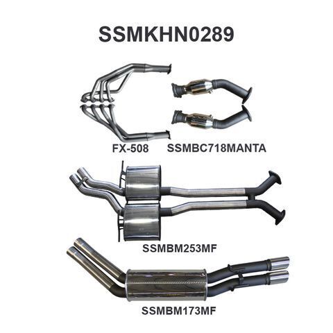 WH Statesman V8 2.5in Dual With Extractors Muffler/Muffler