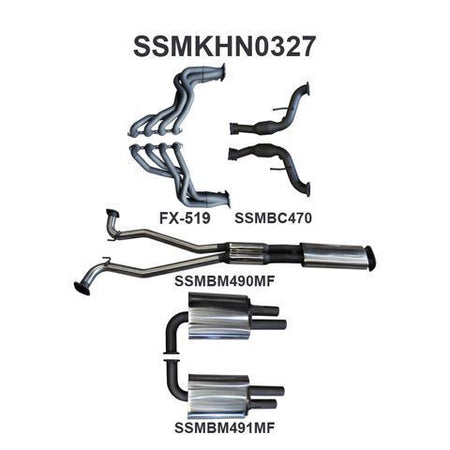 VF V8 Sedan Wagon 2.5in With Extractors Muffler/Muffler