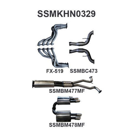 VF V8 Sedan Wagon 3in With 1 7/8 in Extractors Muffler/Muffler