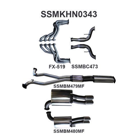 VF Ute V8 3in With 1 7/8 in Extractors Muffler/Muffler