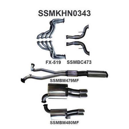 VF Ute V8 3in With 1 7/8 in Extractors Muffler/Muffler