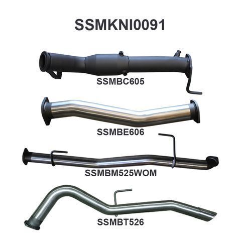 NP300 Navara 3in Turbo Back Exhaust System With Cat, WOM