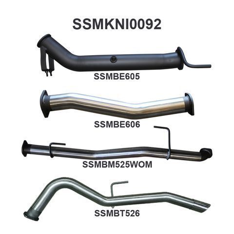 NP300 Navara 3in Turbo Back Exhaust System Without Cat, WOM