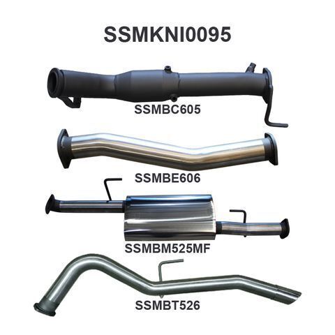 NP300 Navara 3in Turbo Back Exhaust System With Cat, Muffler