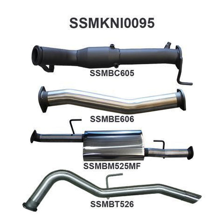 NP300 Navara 3in Turbo Back Exhaust System With Cat, Muffler
