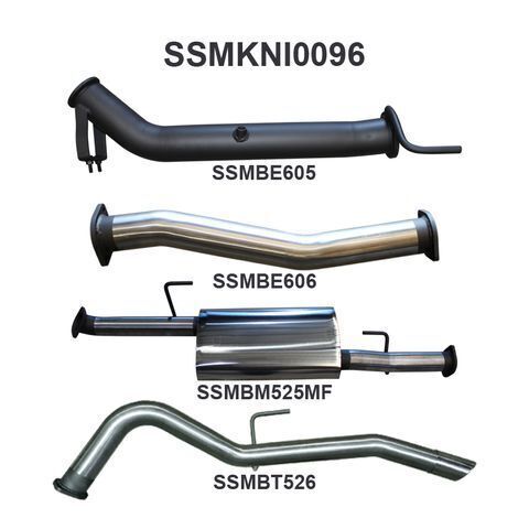 NP300 Navara 3in Turbo Back Exhaust System Without Cat, Muffler