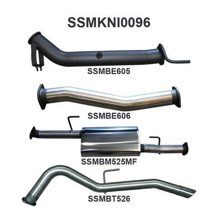 NP300 Navara 3in Turbo Back Exhaust System Without Cat, Muffler