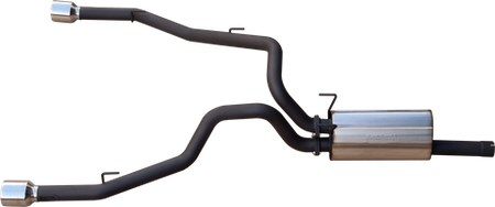 DS RAM1500 5.7L V8 3in Single into Twin, Factory Cat Back Exhaust, with 5in Chrome tips