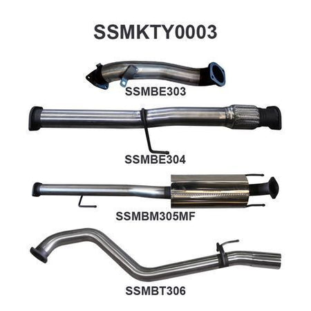 Hilux KUN26R 3.0L D4D 3in Muffler Without Cat