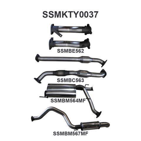 VDJ200 2.5in With Cat Muffler Centre & Rear, Dump Tip