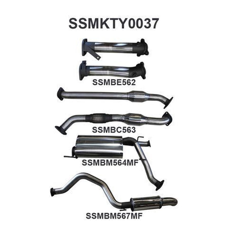 VDJ200 2.5in With Cat Muffler Centre & Rear, Dump Tip