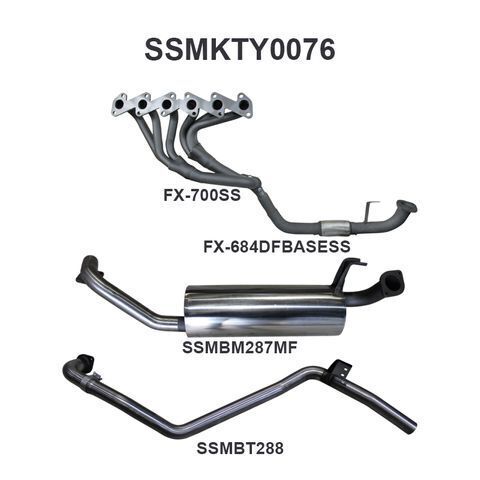 LandCruiser HZJ80 4.2L Extractors & 2.5in Full System