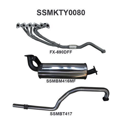 HZJ105 4.2L Extractors & 2.5in Muffler/Tailpipe