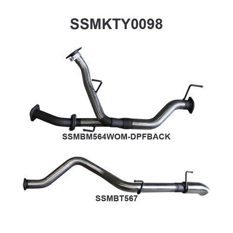 VDJ200 2.5in twin into single 3in DPF Back, with 4in tip, stainless steel