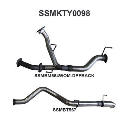 VDJ200 2.5in twin into single 3in DPF Back, with 4in tip, stainless steel