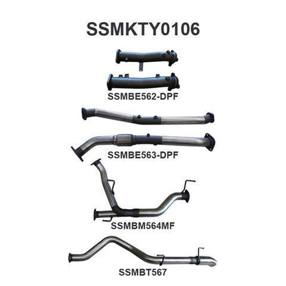VDJ200 DPF 2.5in NO Cat, Muffler Rear Dump Tip