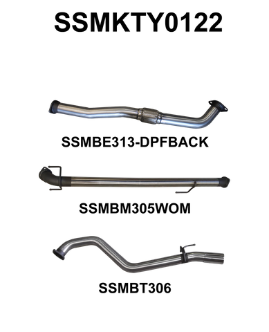 Hilux GUN126R 2.8L D4D 3in DPF Back