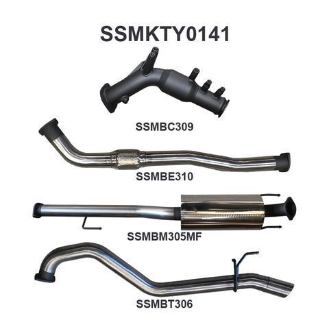 Hilux GUN126R 2.8L Turbo Back 3in Muffler With Cat