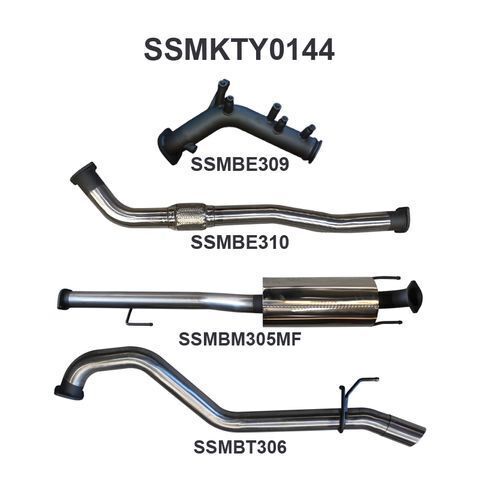 Hilux GUN126R 2.8L Turbo Back 3in Muffler NO Cat