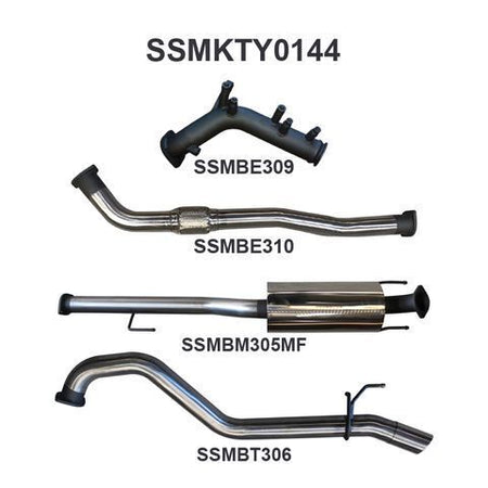 Hilux GUN126R 2.8L Turbo Back 3in Muffler NO Cat