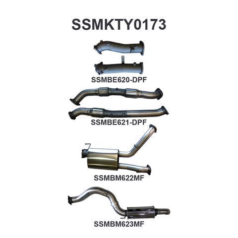 VDJ200 DPF 3in DUAL NO CAT, Muffler, 4in Tailpipe W/ Rear MUF